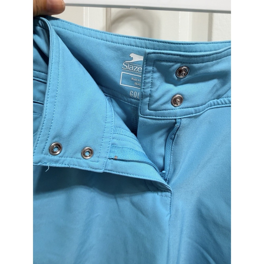 Slazenger Golf Shorts Womens 4 Blue Turquoise Chino Hydro-Dri Moisture Wicking - Picture 4 of 6